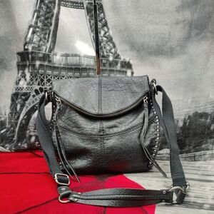 The Sack Black Silver Lake Leather Women's Bag